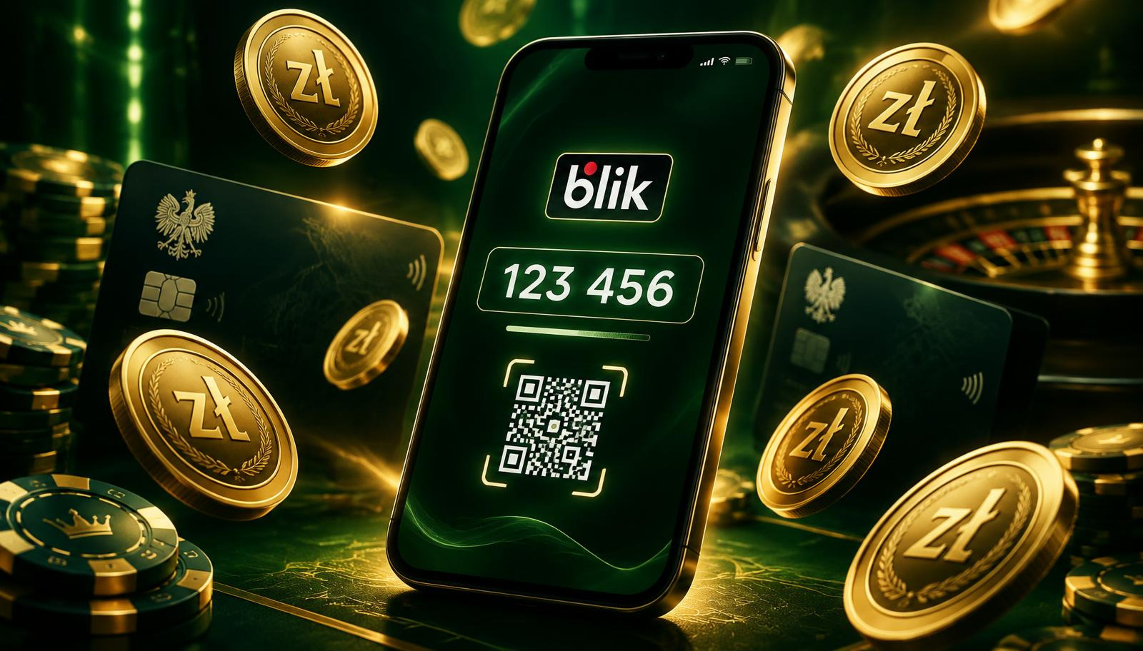 Wpłata BLIK w Spinky Casino kodem z aplikacji bankowej na telefonie